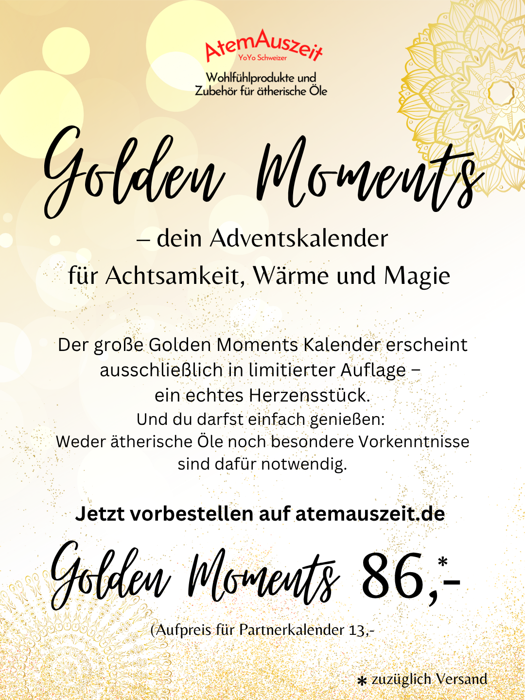 Golden Moments – Dein Adventskalender für Achtsamkeit, Wärme und Magie