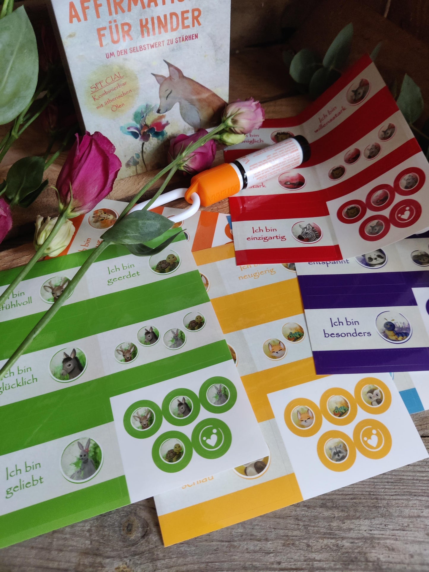 Aufkleber Set für Roll ons - passend zu den Affirmationskarten für Kinder