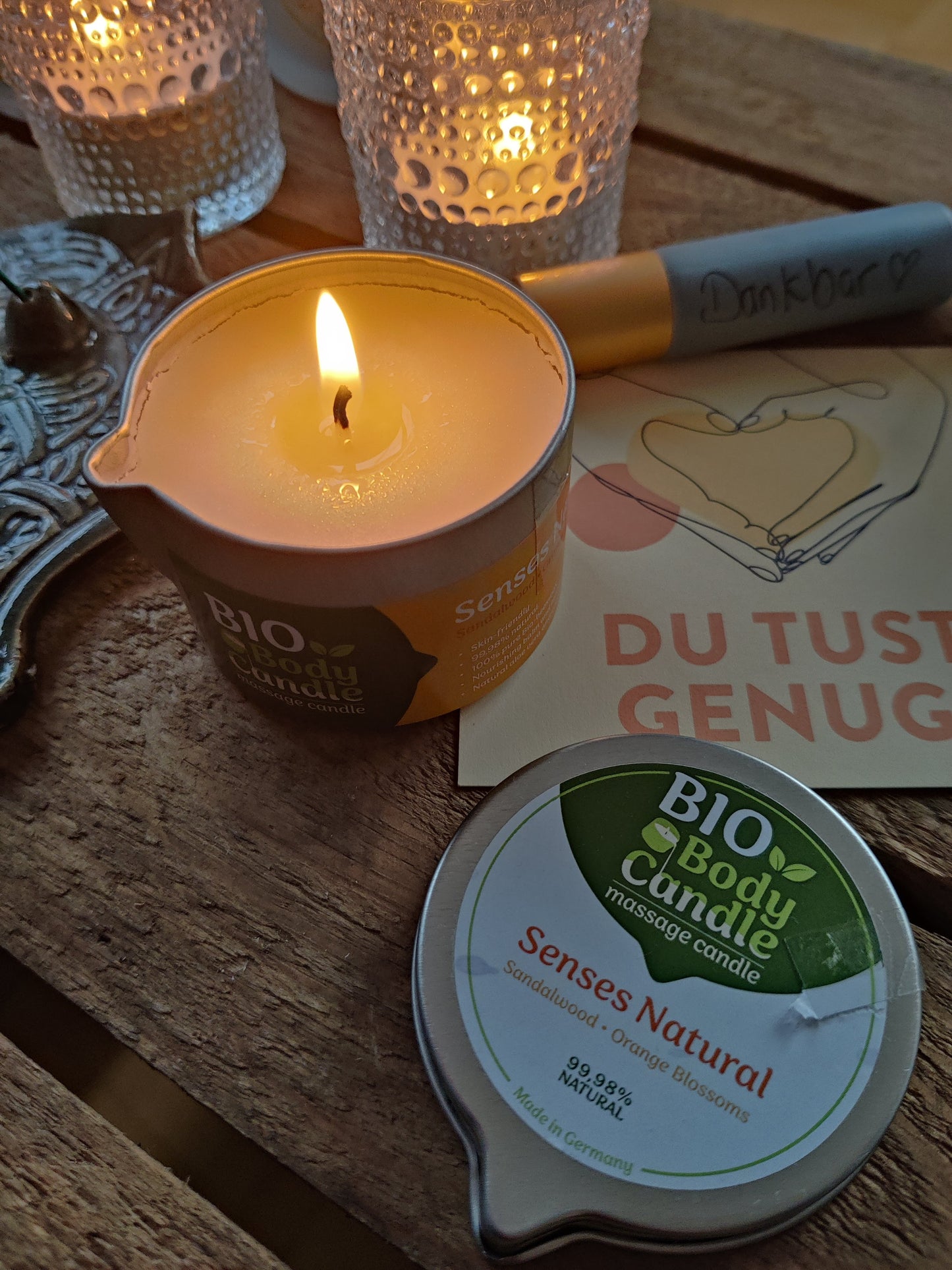 BIO Massagekerze Sandelholz & Orangenblüte