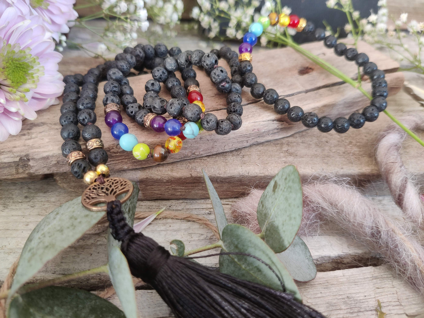 Shine Within – Chakra-Kette & Armband mit Lebensbaum & elastischem Tragekomfort