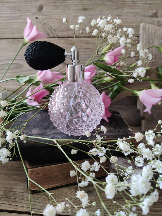 Kristallglas Sprühflasche "Crystal Rose" - Vintage in rosé