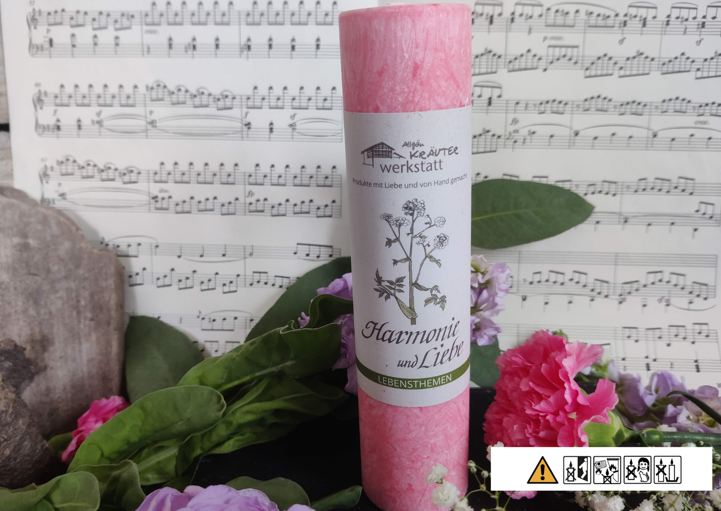 Lebensthemen: HARMONIE & LIEBE - eine Allgäuer Heilkräuter-Kerze
