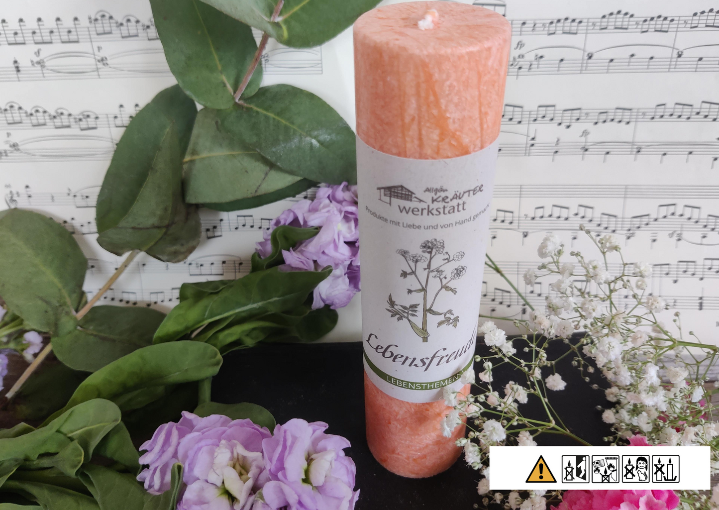 Lebensthemen: LEBENSFREUDE - eine Allgäuer Heilkräuter-Kerze