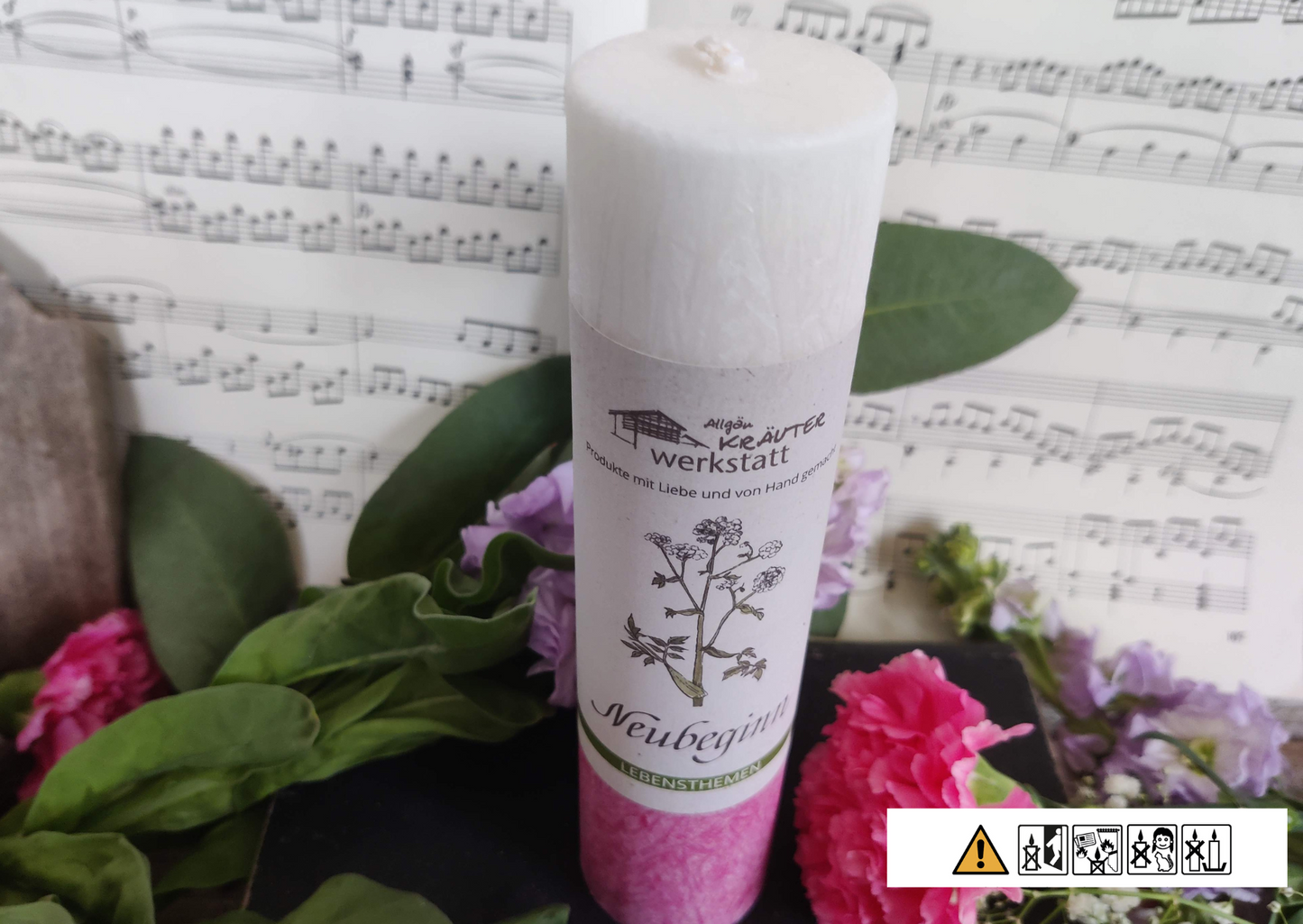 Lebensthemen: NEUBEGINN - eine Allgäuer Heilkräuter-Kerze