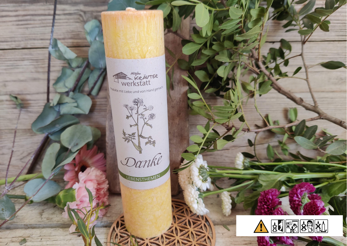 Lebensthemen: DANKE - eine Allgäuer Heilkräuter-Kerze