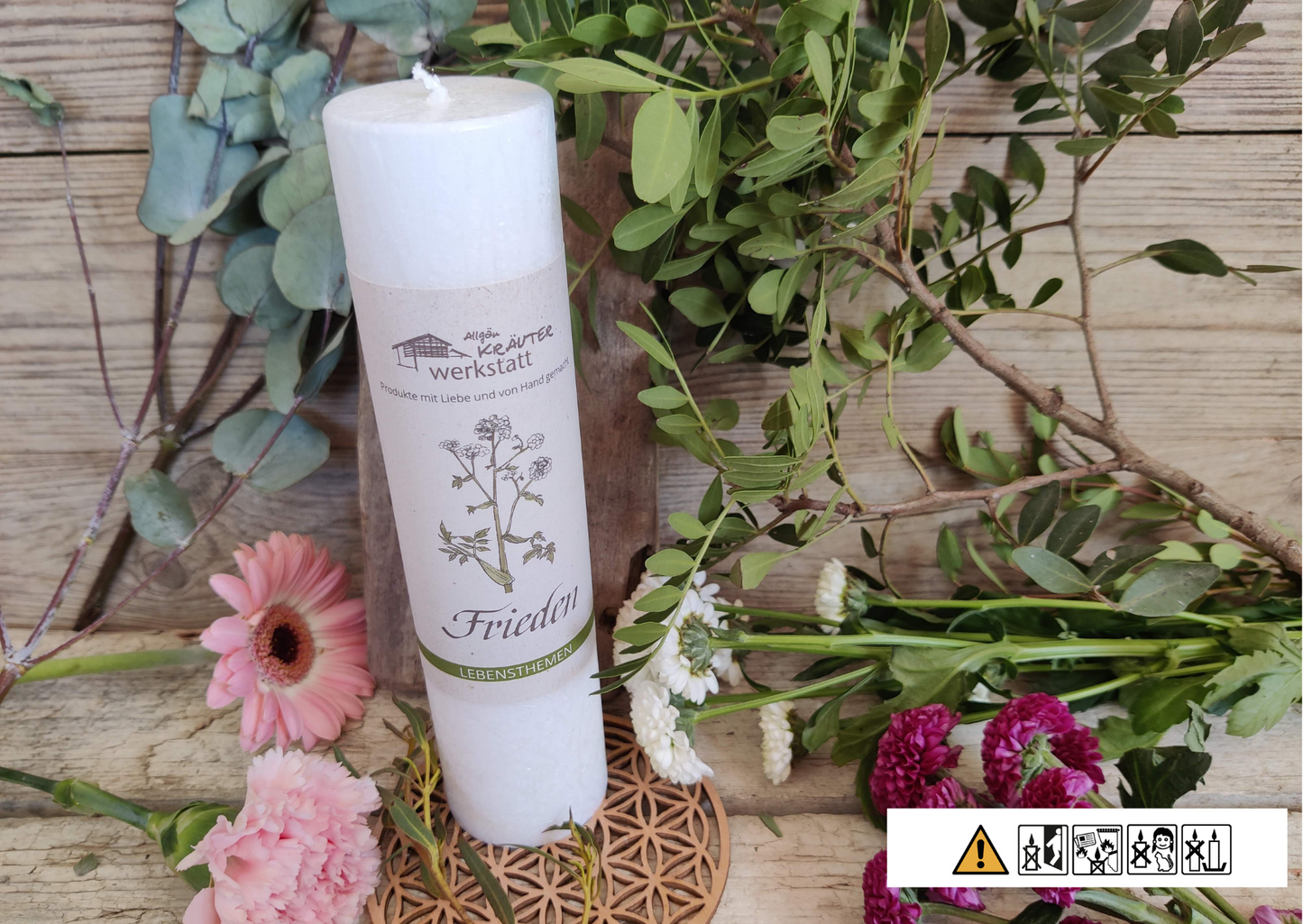 Lebensthemen: FRIEDEN - eine Allgäuer Heilkräuter-Kerze