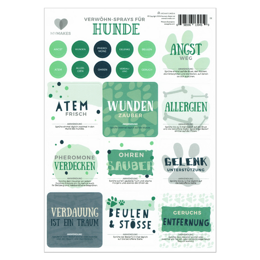 MyMakes: Verwöhnsprays für Hunde – mit ätherischen Ölen selber machen - mit Etiketten