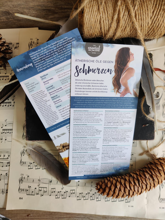 Schnellhilfe bei Schmerzen – Karte mit ätherischen Ölen & Tipps