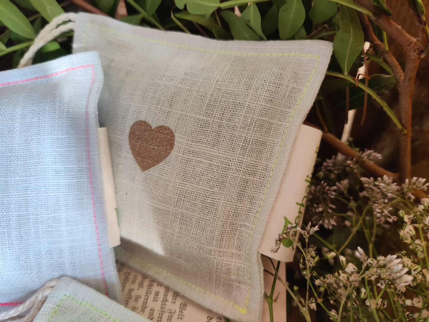 Duftsachet Lavendel oder Minze aus Leinen (10 × 10 cm)