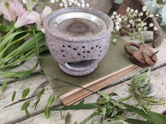 Räuchergefäß – schöne, schwere Räucherlampe aus Speckstein