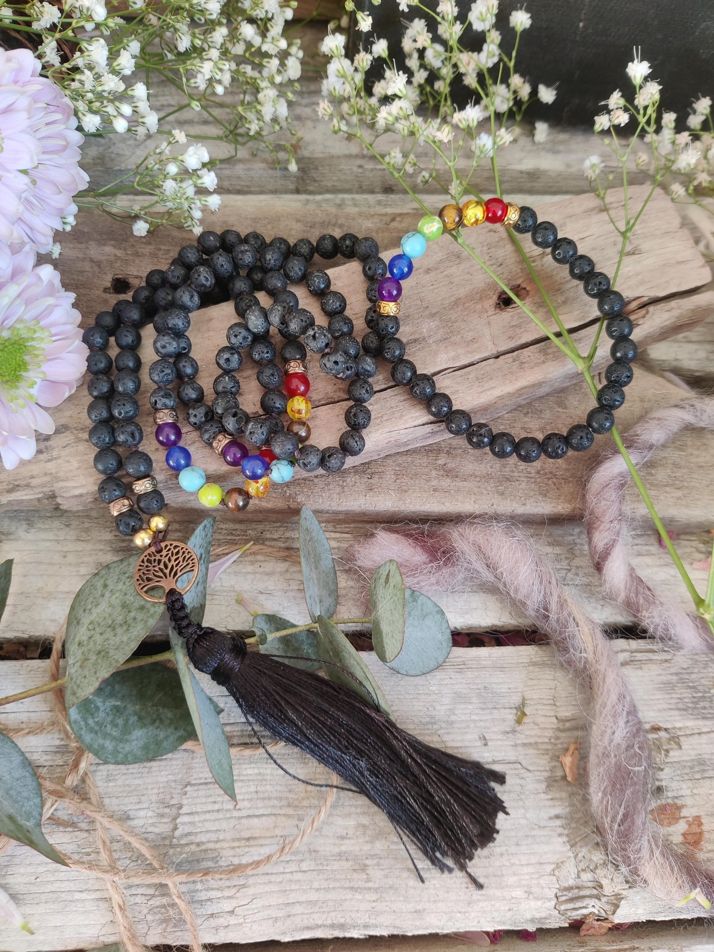 Shine Within – Chakra-Kette & Armband mit Lebensbaum & elastischem Tragekomfort