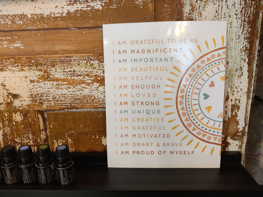 Poster „I Am…“ – Affirmationen für dein Selbstvertrauen
