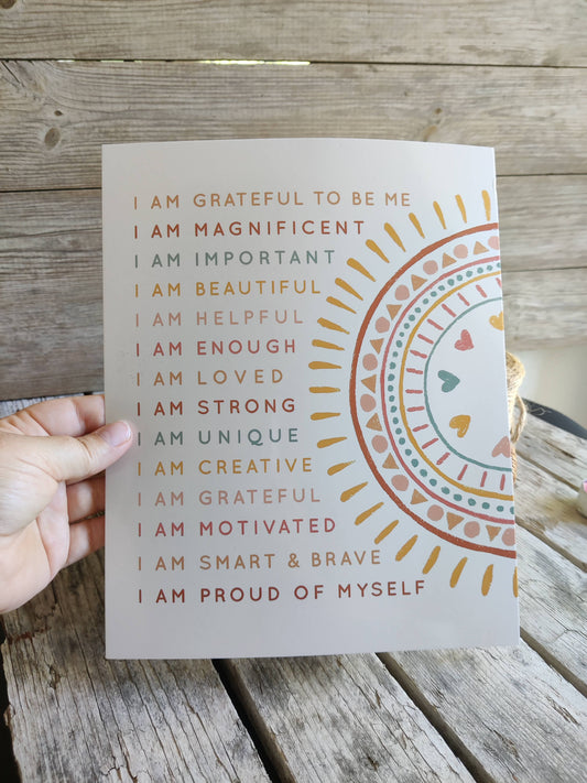 Poster „I Am…“ – Affirmationen für dein Selbstvertrauen