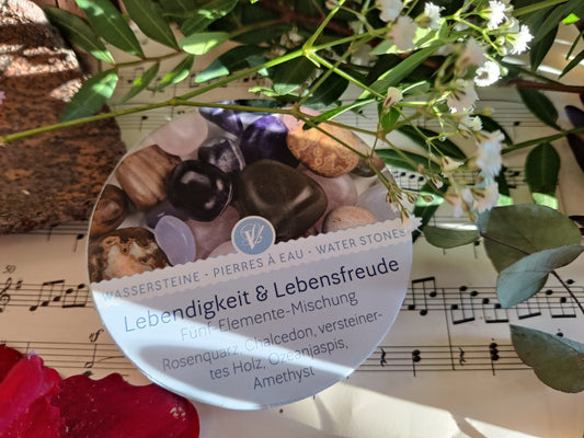 Edelsteinwasser I Wassersteine: 5 Elemente Mischung- harmonisierend & ausgleichend