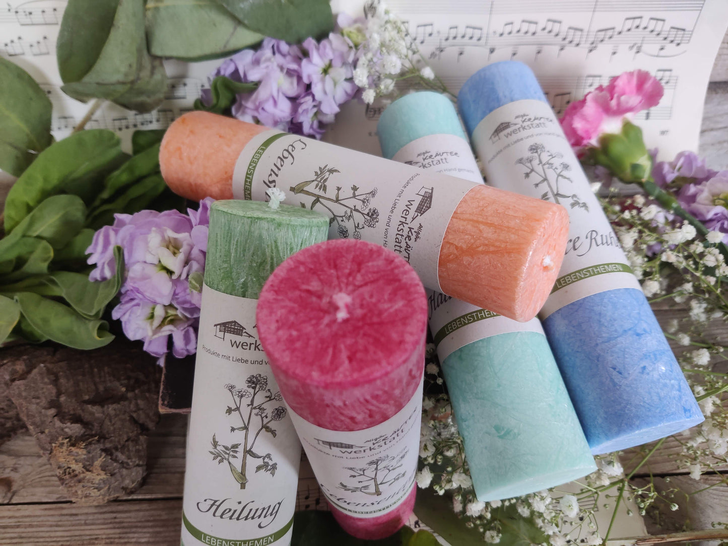 Lebensthemen: SCHUTZ - eine Allgäuer Heilkräuter-Kerze