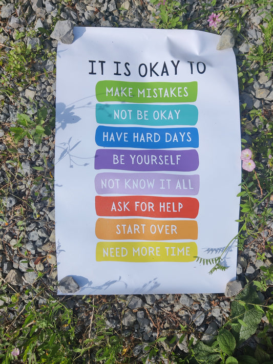 Poster: Its Ok to...", wichtige Botschaften, die dich jeden Tag begleiten sollten!