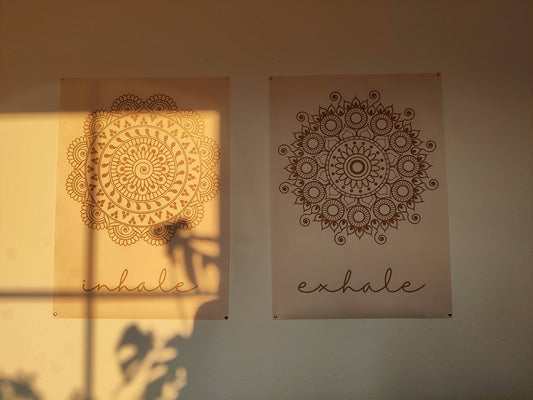 Poster-Set "Inhale Exhale" – Abstrakte Mandala-Wandkunst