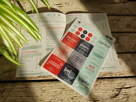 MYMAKES: Roll-On Rezepte zur Schmerzlinderung mit Etiketten