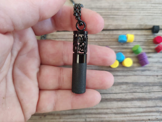 Aroma Schmuck – Zylinderkette mit Duftreservoir für ätherische Öle