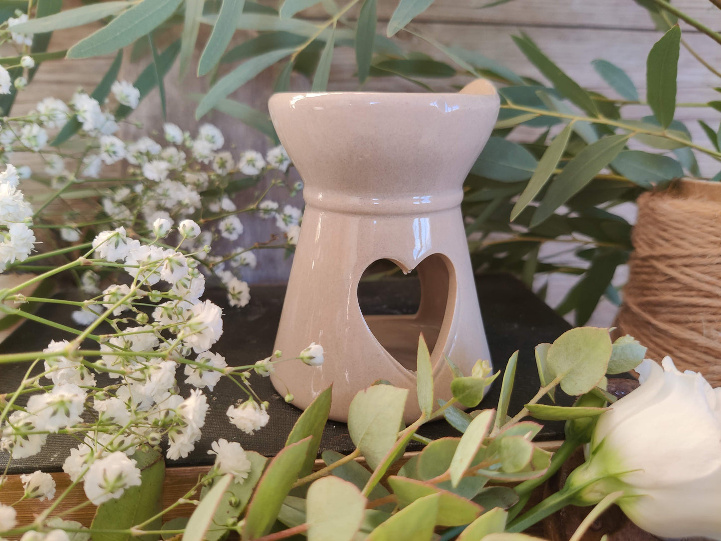 Keramik-Aromabrenner für Schmelzwachs mit süßem Herz