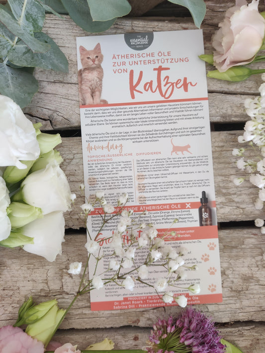 Aromatherapie für Katzen– Kompakte Info-Karte zur sicheren Anwendung ätherischer Öle