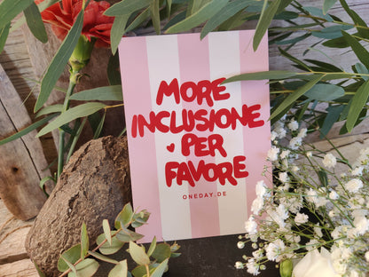 Karte „More Inclusione per favore“ – Charity Aktion - Mach mit!