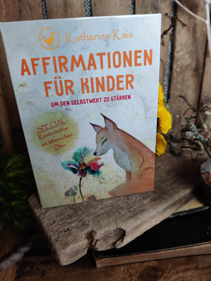 Kartenset für Kinder: bestärkende Affirmationen in Verbindung mit äth. Ölen