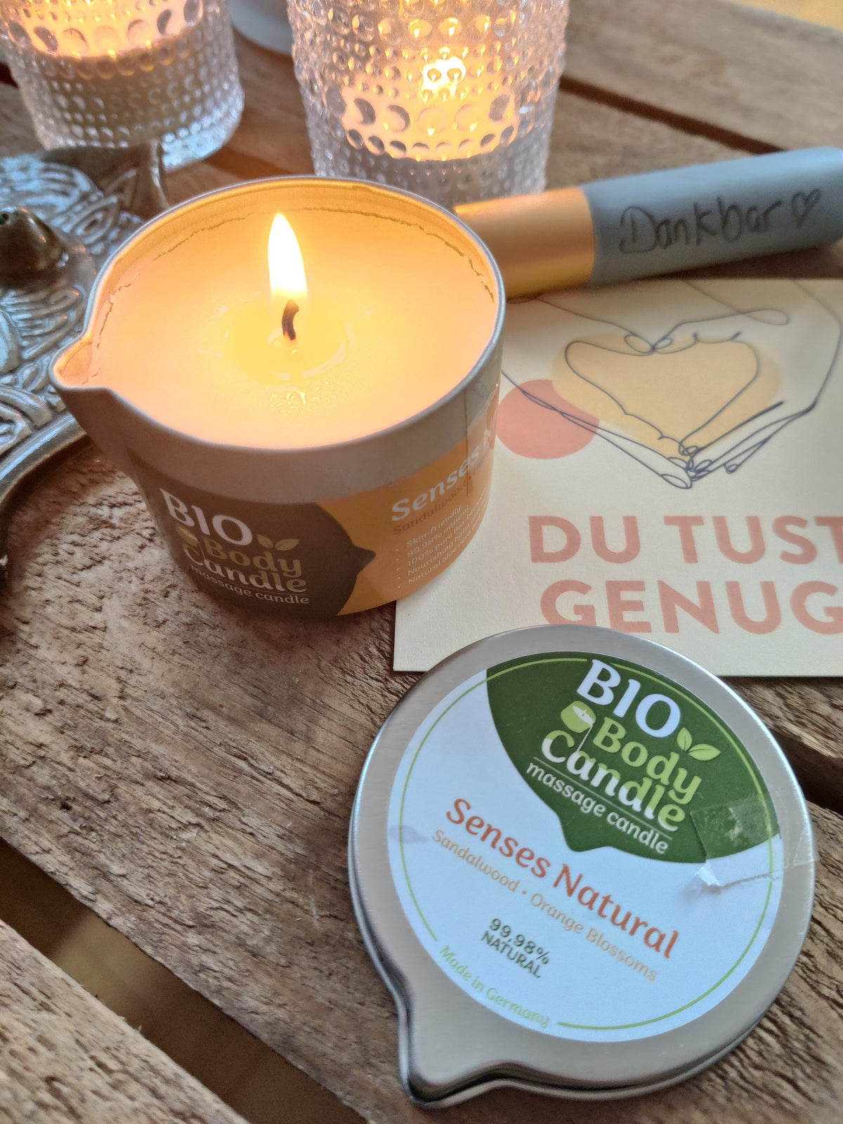 BIO Massagekerze Sandelholz & Orangenblüte – AtemAuszeit