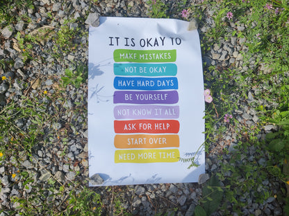 Poster: Its Ok to...", wichtige Botaschaften, die dich jeden Tag begleiten sollten!