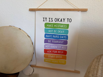 Poster: Its Ok to...", wichtige Botschaften, die dich jeden Tag begleiten sollten!
