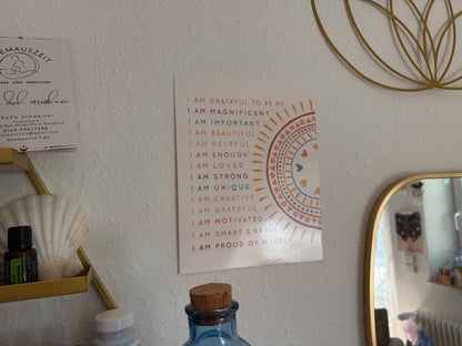 Poster „I Am…“ – Affirmationen für dein Selbstvertrauen