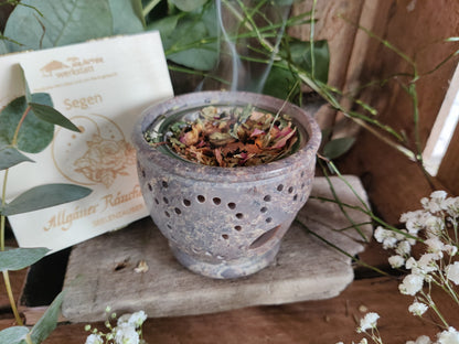 Räuchergefäß – schöne, schwere Räucherlampe aus Speckstein