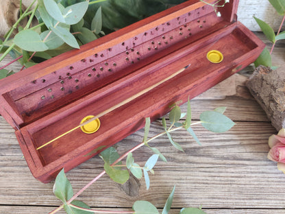 Räucherstäbchenhalter – Holzbox mit Elefanten