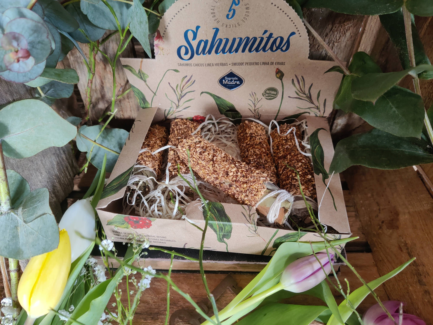 Sagrada Madre Sahumitos – Myrrhe & Palo Santo (Natur-Räucherbündel)