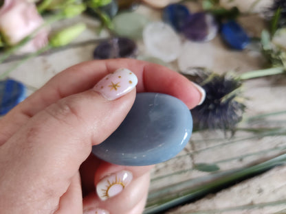 Sorgenstein Angelit - Trost und Daumensteine zur Beruhigung