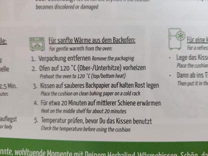 Körnerkissen Bio - Wärmekissen für Schuler, Nacken, Rücken oder Bauch