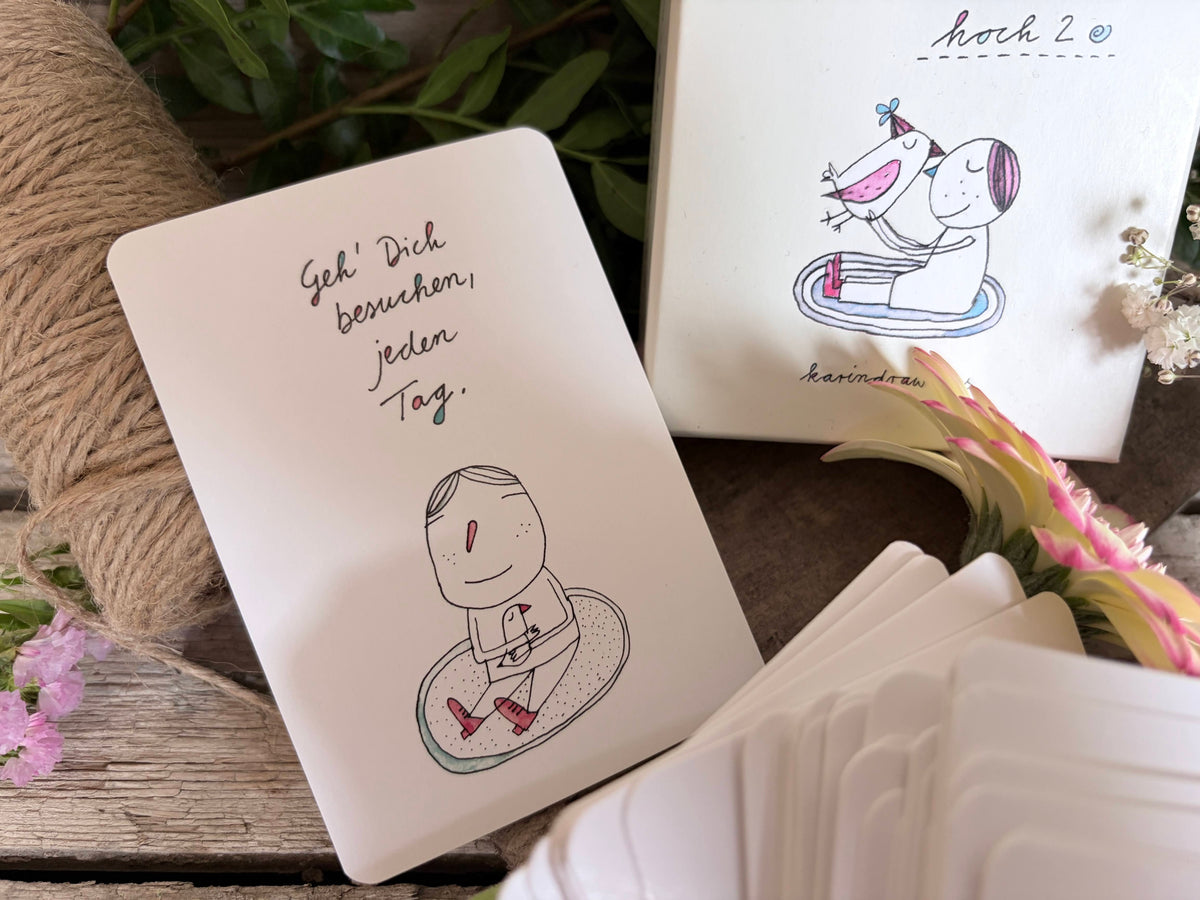 Kartenset: Chill mal Dein Leben hoch 2 von Karindrawings