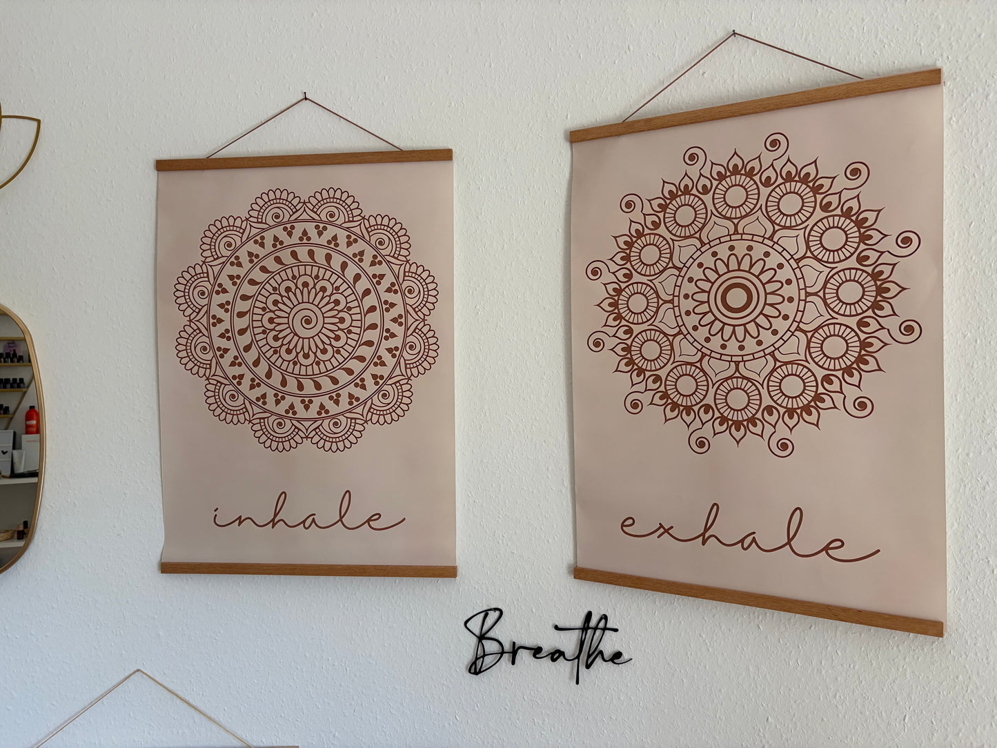 Poster-Set "Inhale Exhale" – Abstrakte Mandala-Wandkunst