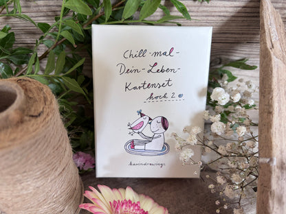 Kartenset: Chill mal Dein Leben hoch 2 von Karindrawings