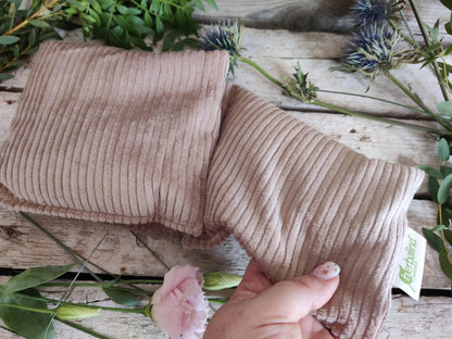 Wärme Körnerkissen in cozy Cord Camel (50 x 15 cm)