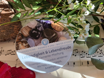 Edelsteinwasser I Wassersteine: 5 Elemente Mischung- harmonisierend & ausgleichend