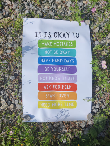 Poster: Its Ok to...", wichtige Botaschaften, die dich jeden Tag begleiten sollten!