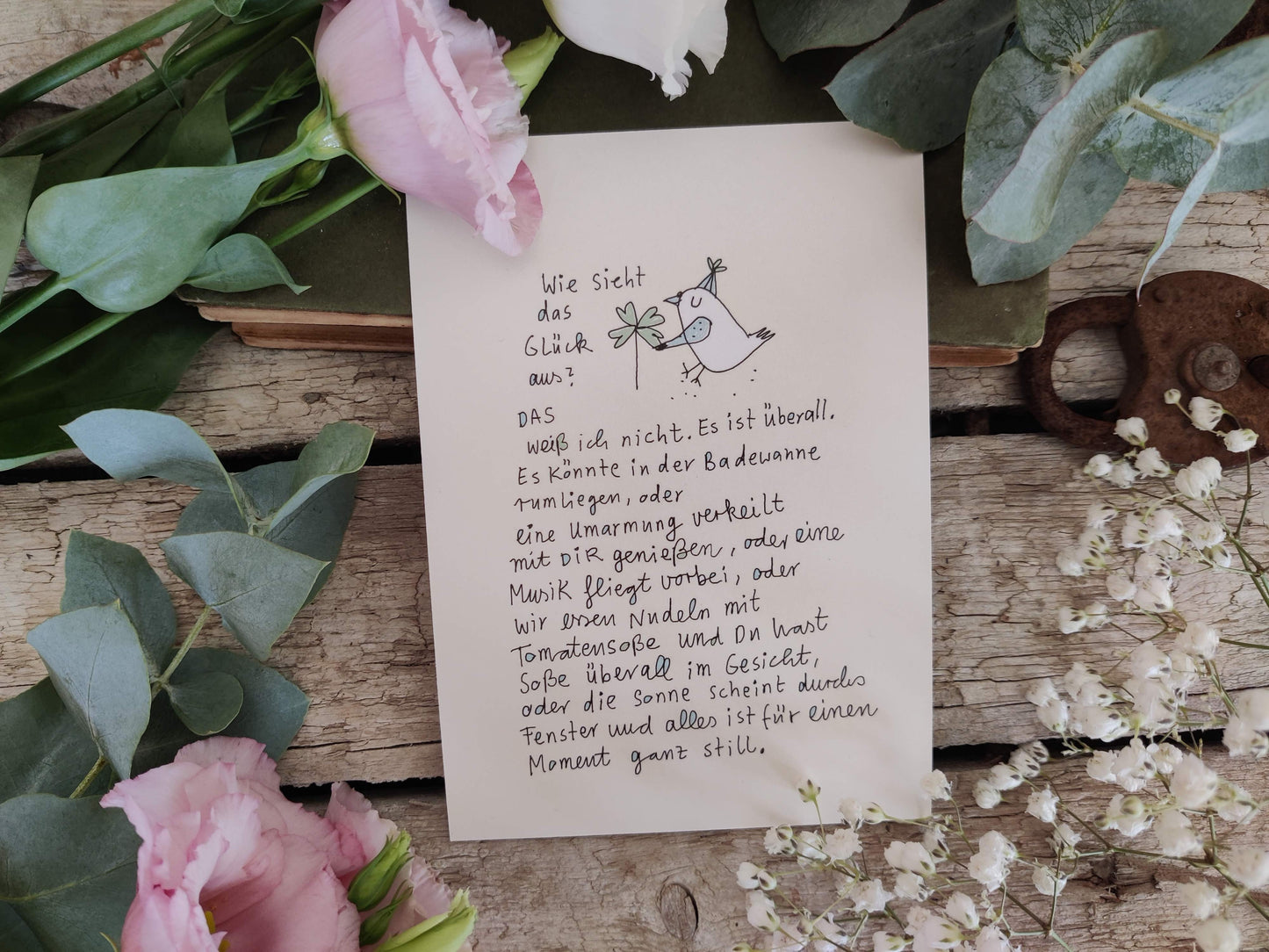 Kunstkarte „Glück“ – von karindrawings