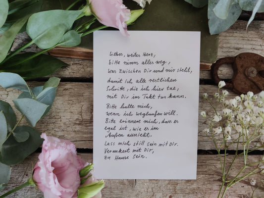 Kunstkarte „Liebes, weites Herz“ – von karindrawings