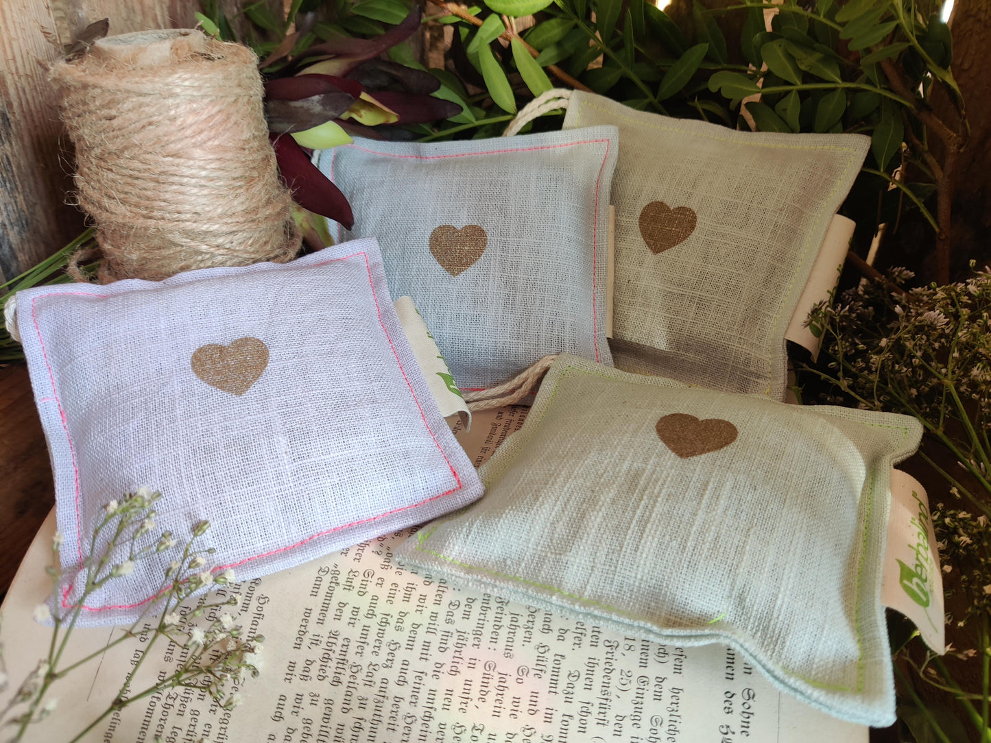 Duftsachet Lavendel oder Minze aus Leinen (10 × 10 cm)