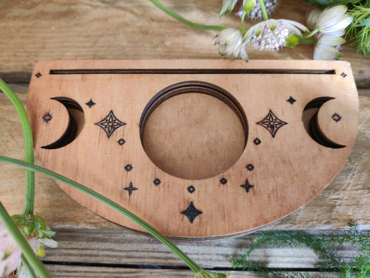 Kartenhalter Mondphasen aus Holz – Für deine Orakel- und Tarotkarten