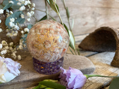 Orgonit-Kugelständer Amethyst – Formschöner Halter für deine Edelsteinkugeln