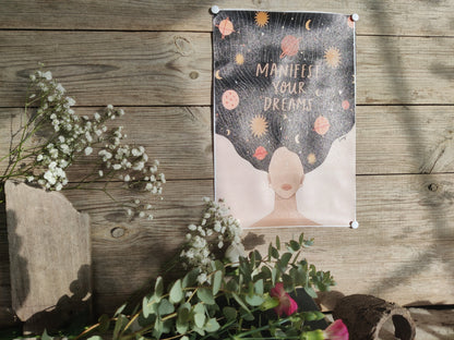 Kleines Poster „Manifest Your Dreams“